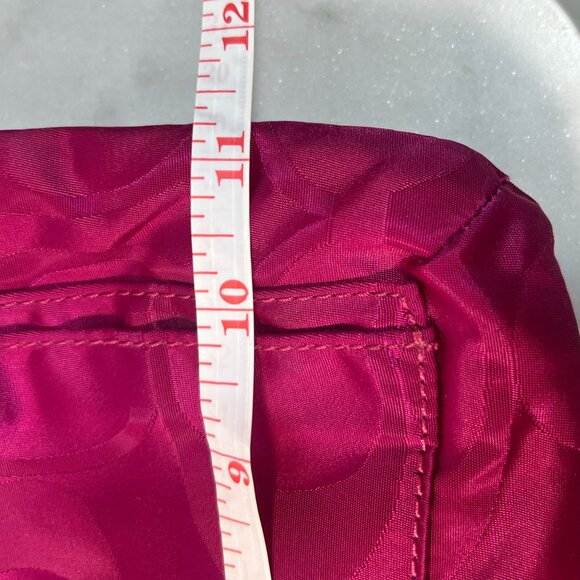 Coach Fuchsia Signature Print Luxury Nylon Crossbody Bag D1480-F77408 Scarf - Picture 6 of 9